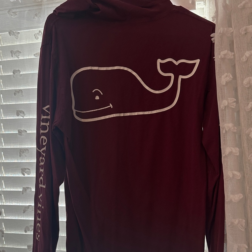 Vineyard Vines Men's Burgundy Long Sleeve Tee - Picture 2 of 2
